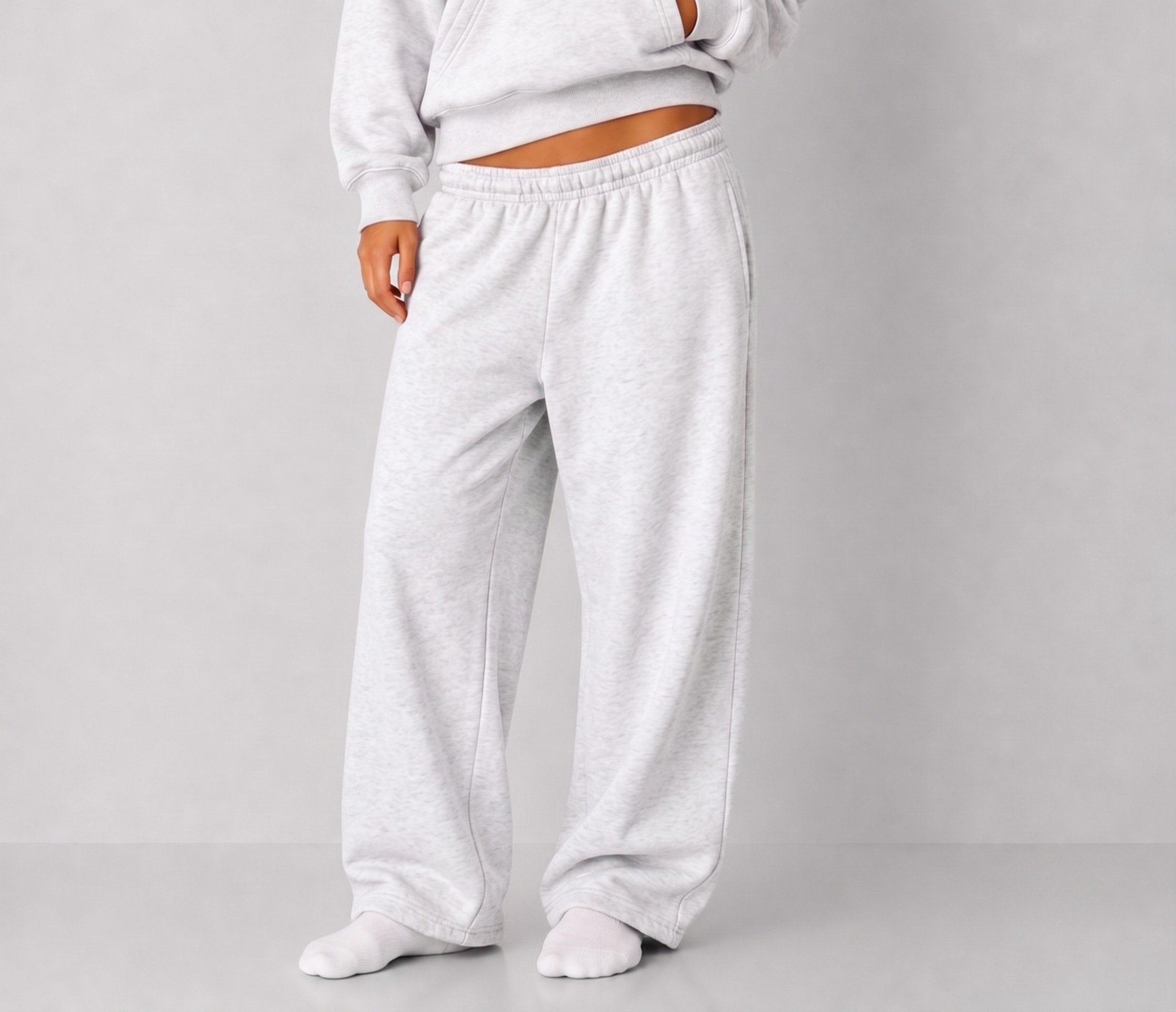 Heather White Sweatpants